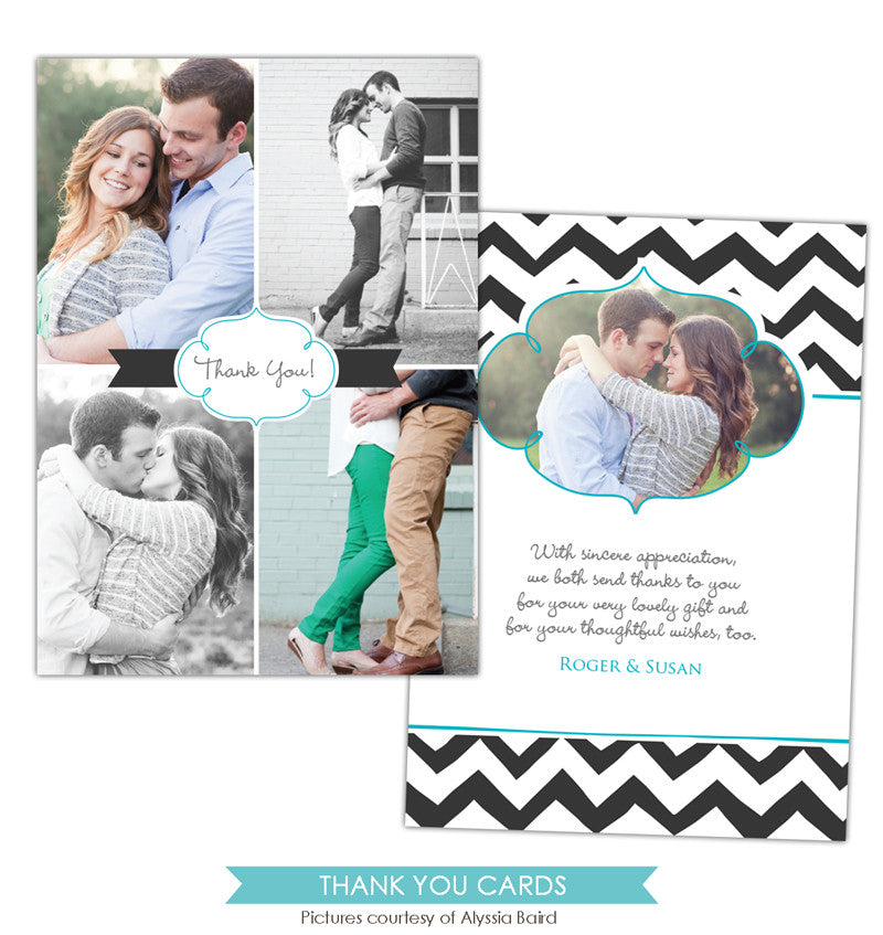 Wedding Thank You Card | Chevron Style