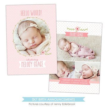 Birth Announcement | Flower kisses