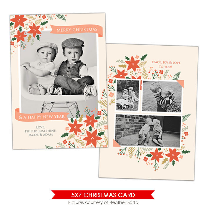 Christmas Photocard Template | Christmas gardens