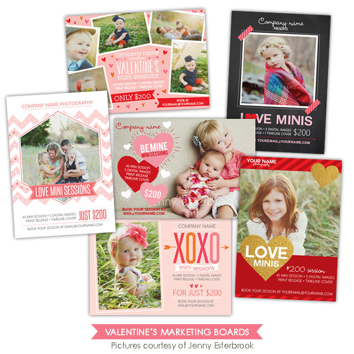 Photography Marketing boards | Hearts bundle