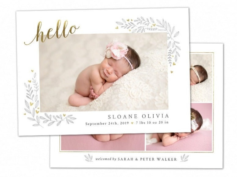 Birth Announcement - 5x7 Card - os17