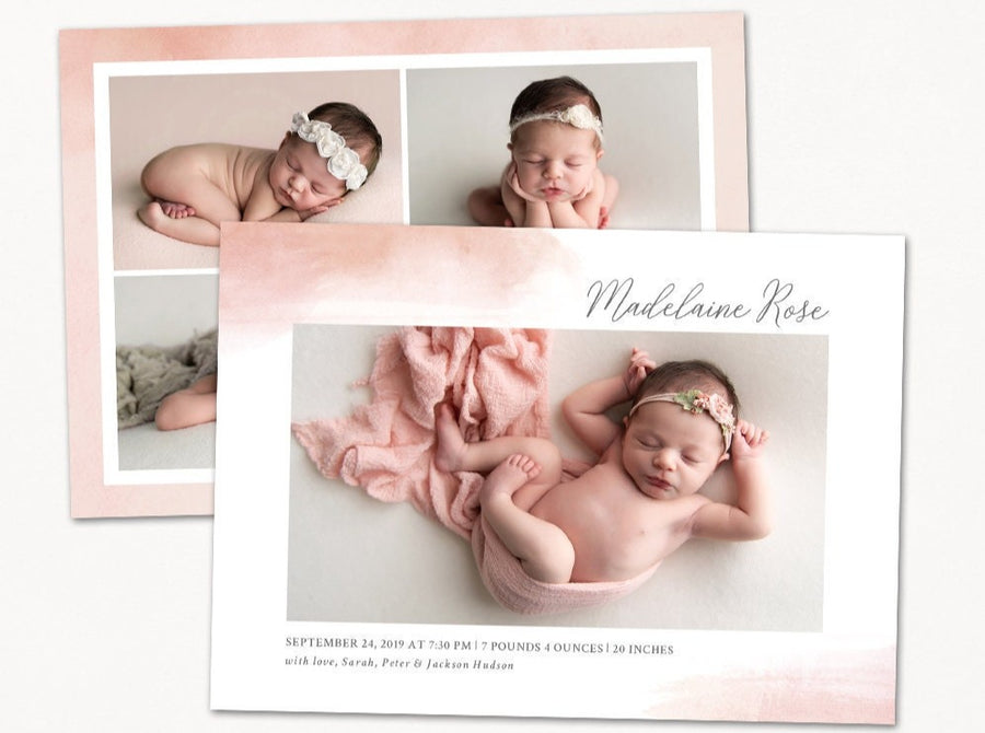 Birth Announcement - 5x7 Card - os70