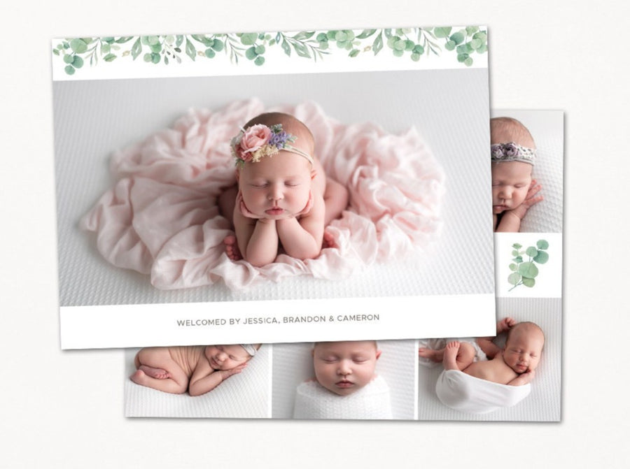 Birth Announcement Girl Newborn - 5x7 Card - os81