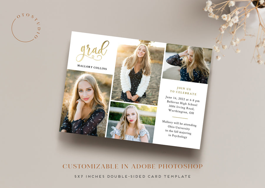 Graduation Announcement - 5x7 Card - os94