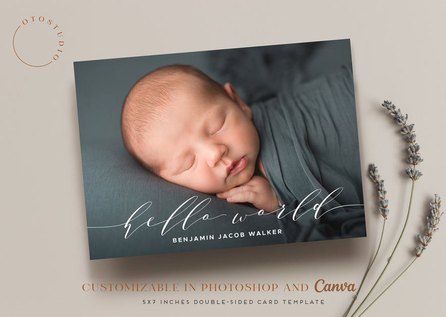 Birth Announcement - 5x7 Card - os62