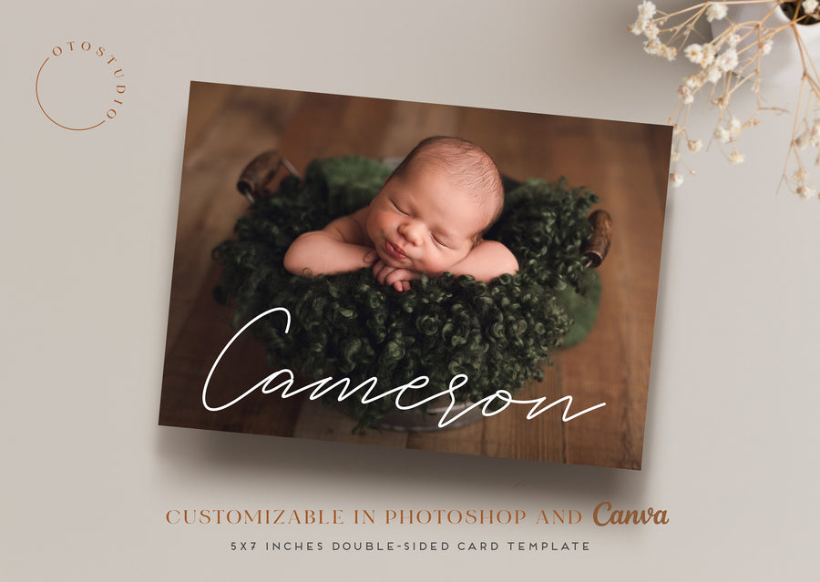 Birth Announcement - 5x7 Card - os33