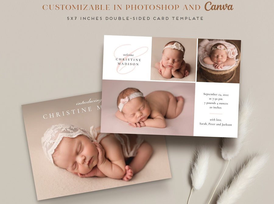 Birth Announcement - 5x7 Card - os38