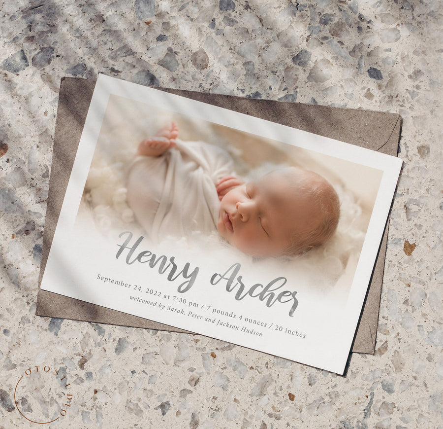 Birth Announcement Collage - 5x7 Card - os43