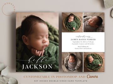 Birth Announcement - 5x7 Card - os52