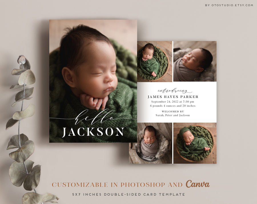 Birth Announcement - 5x7 Card - os52