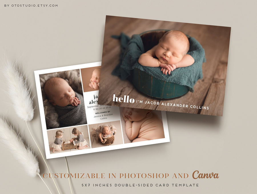 Birth Announcement - 5x7 Card - os24