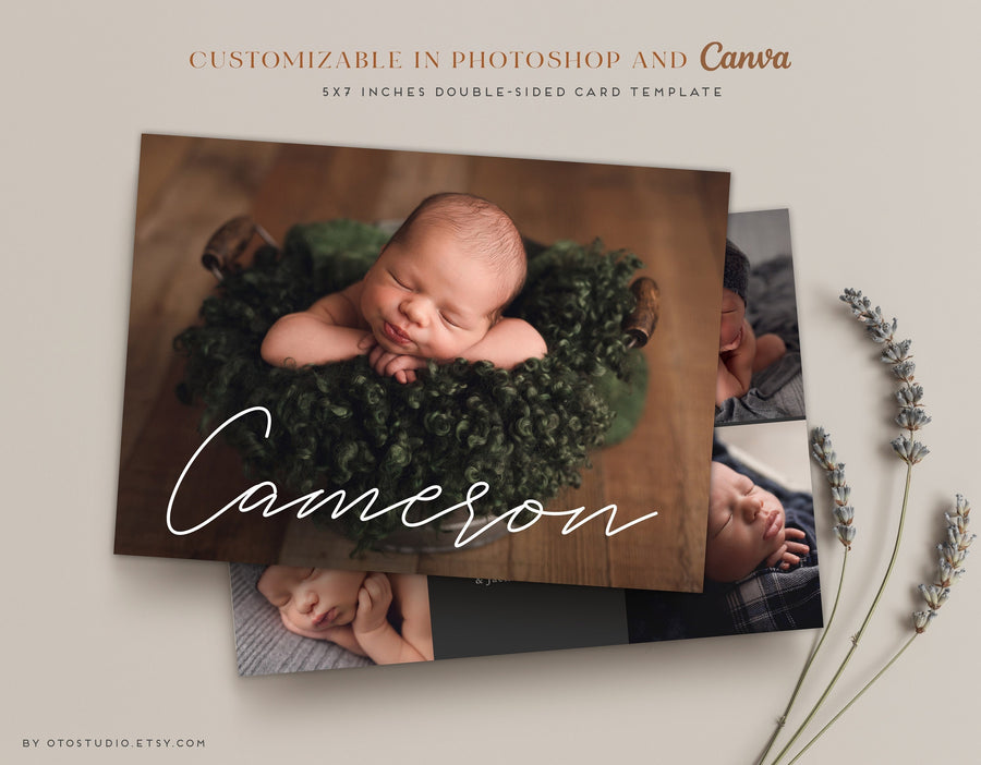 Birth Announcement - 5x7 Card - os33