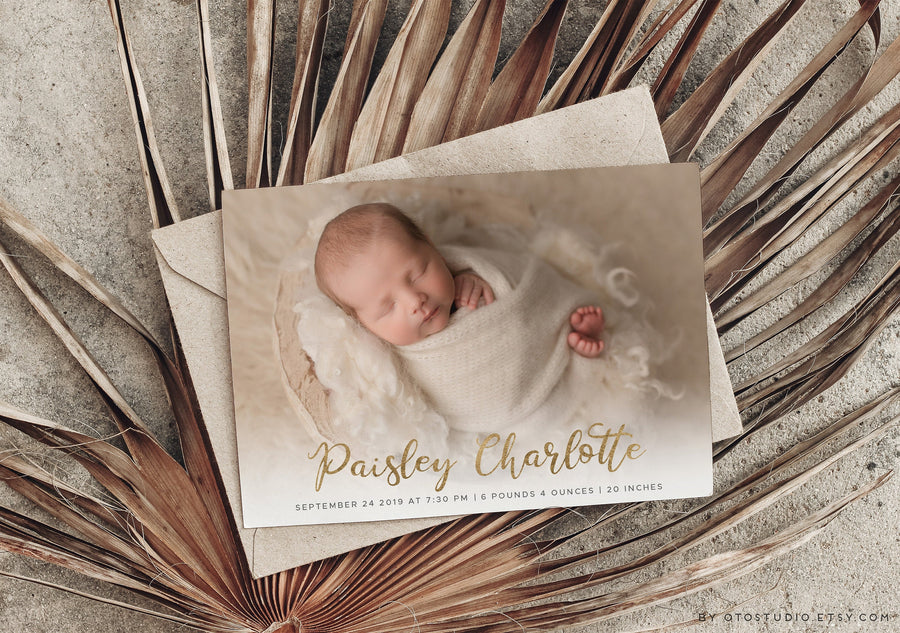 Birth Announcement - 5x7 Card - os69