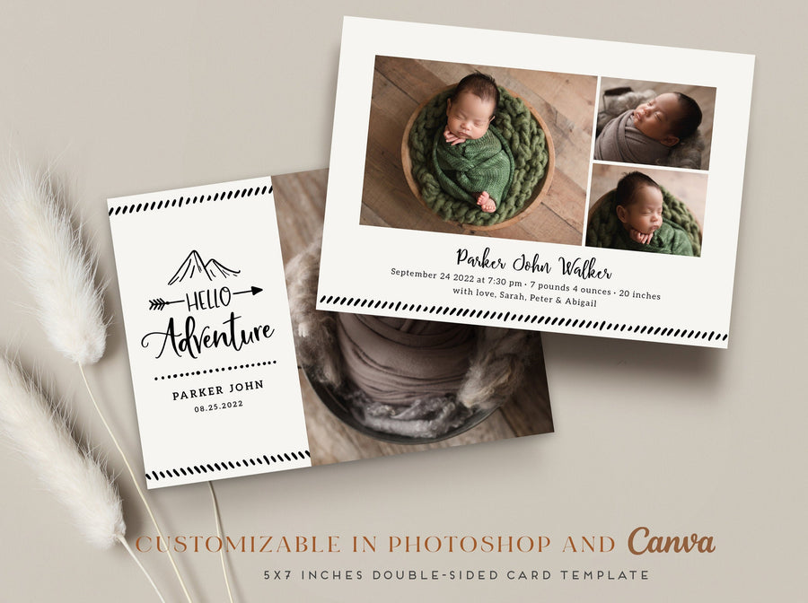 Birth Announcement - 5x7 Card - os37