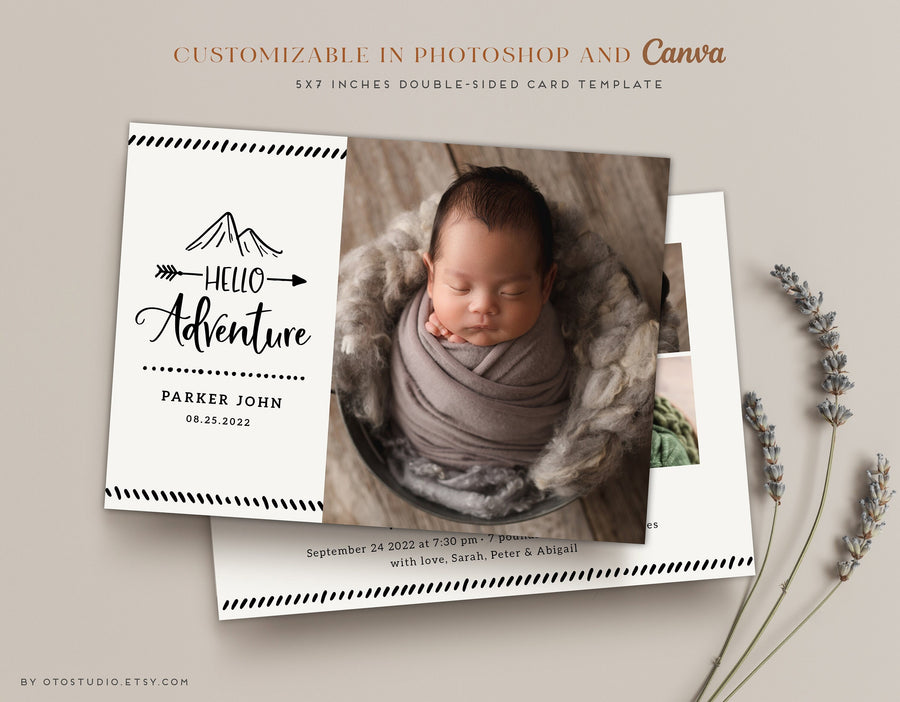 Birth Announcement - 5x7 Card - os37