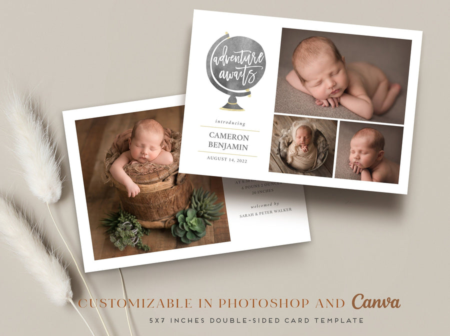 Birth Announcement - 5x7 Card - os44