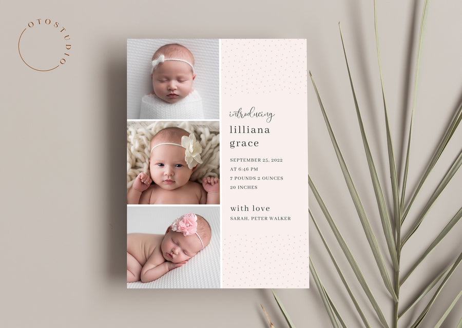 Birth Announcement - 5x7 Card - os78