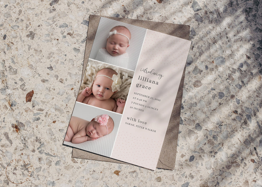 Birth Announcement - 5x7 Card - os78