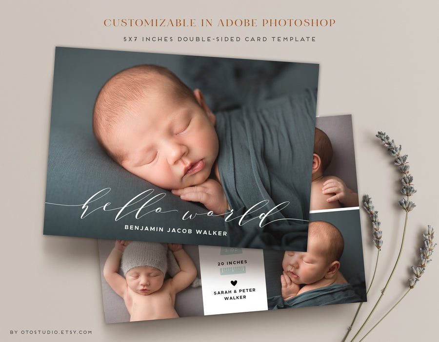 Birth Announcement - 5x7 Card - os62