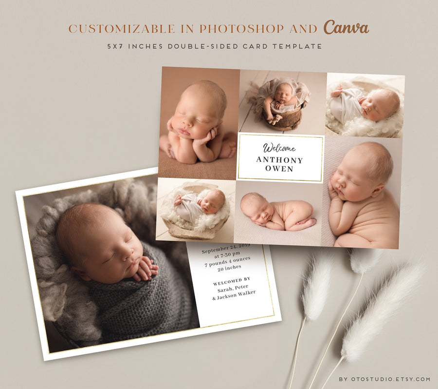 Birth Announcement - 5x7 Card - os30