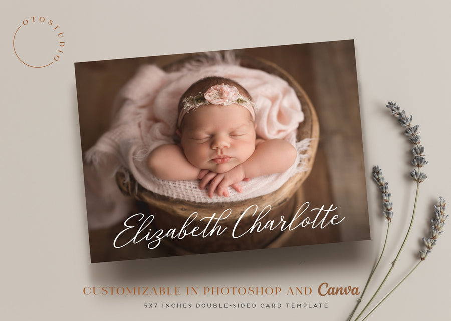 Birth Announcement - 5x7 Card - os55