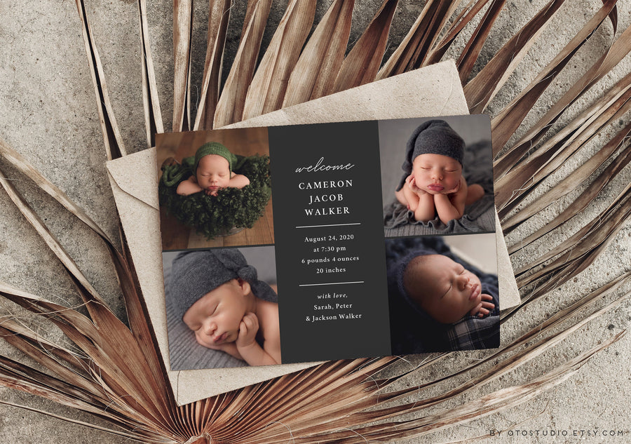 Birth Announcement - 5x7 Card - os33