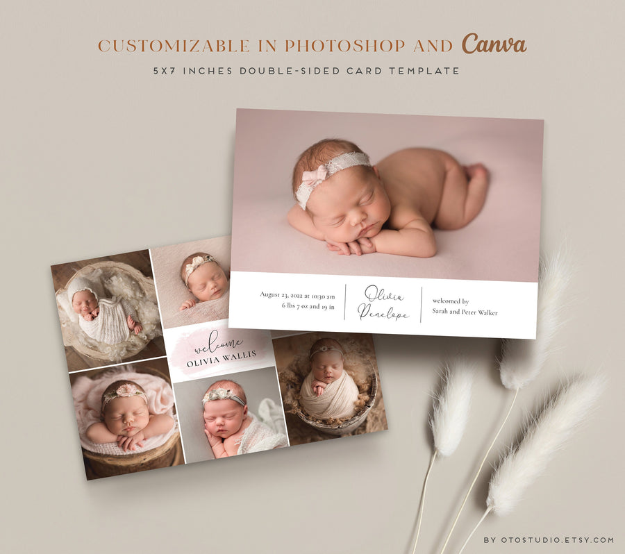 Birth Announcement - 5x7 Card - os08