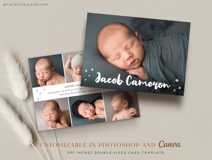 Birth Announcement - 5x7 Card - os82