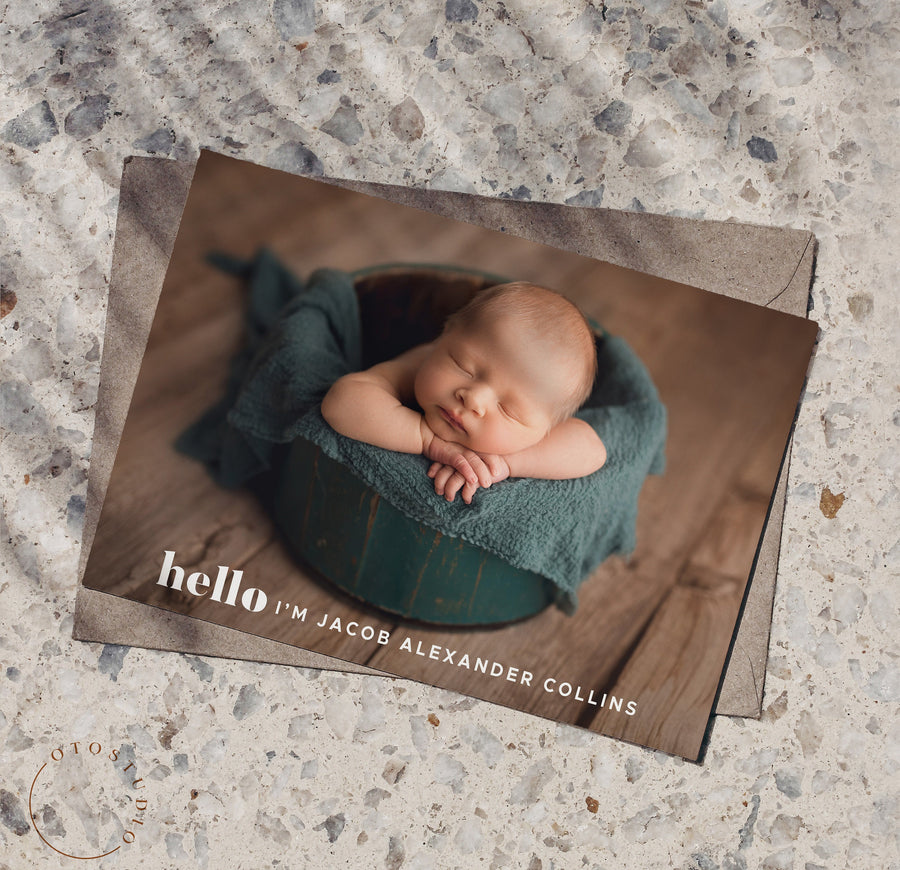 Birth Announcement - 5x7 Card - os24