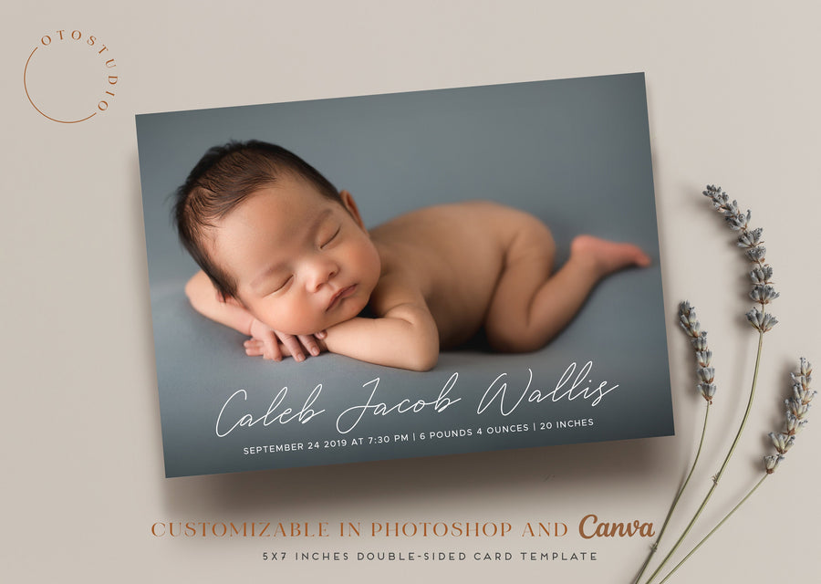 Birth Announcement - 5x7 Card - os12