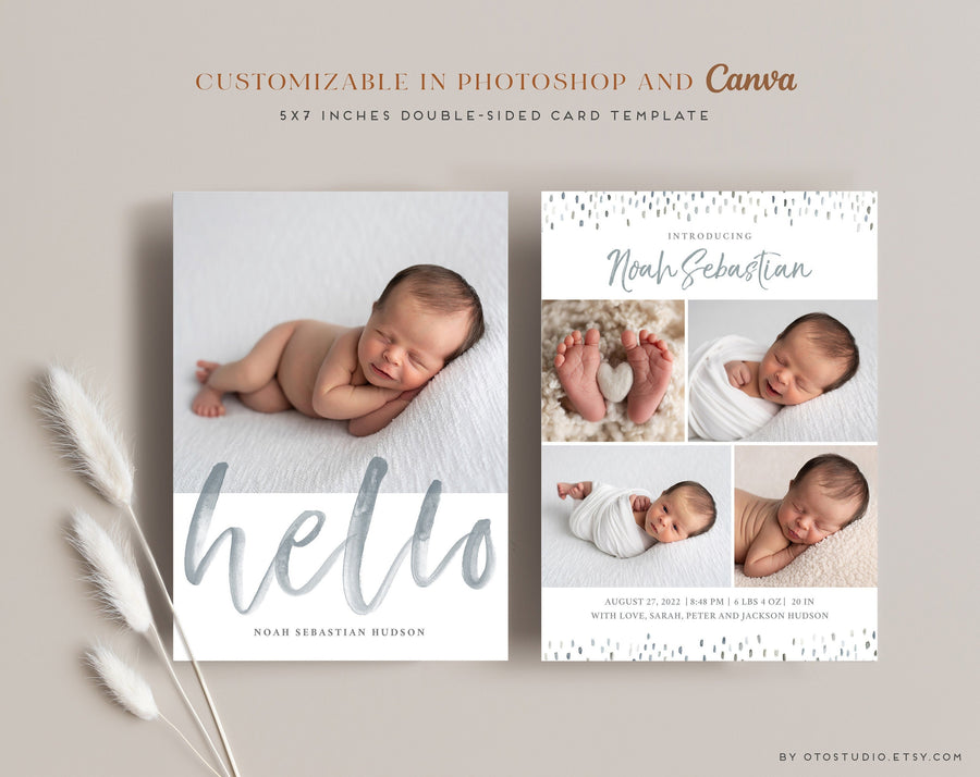 Birth Announcement - 5x7 Card - os27