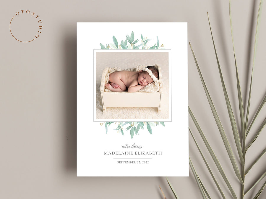 Birth Announcement Girl Newborn - 5x7 Card - os31