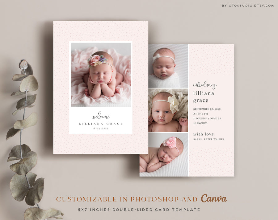 Birth Announcement - 5x7 Card - os78