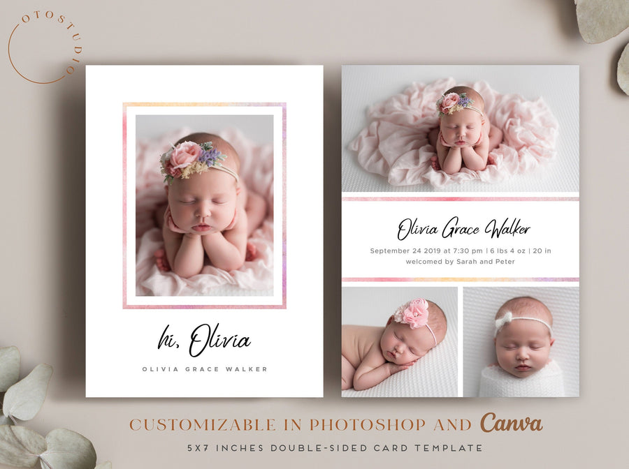 Birth Announcement - 5x7 Card - os07