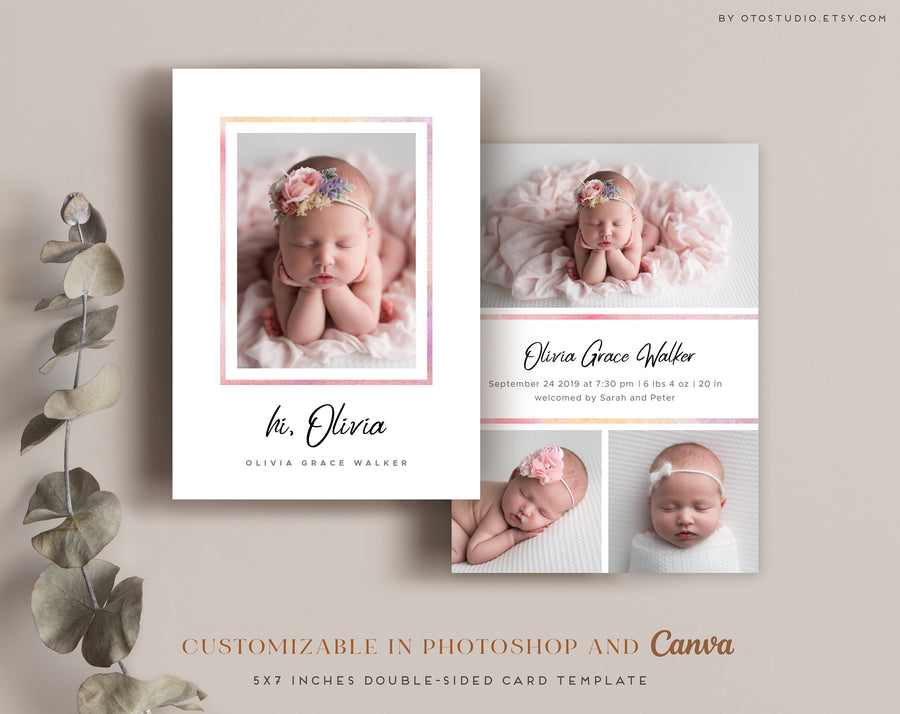 Birth Announcement - 5x7 Card - os07