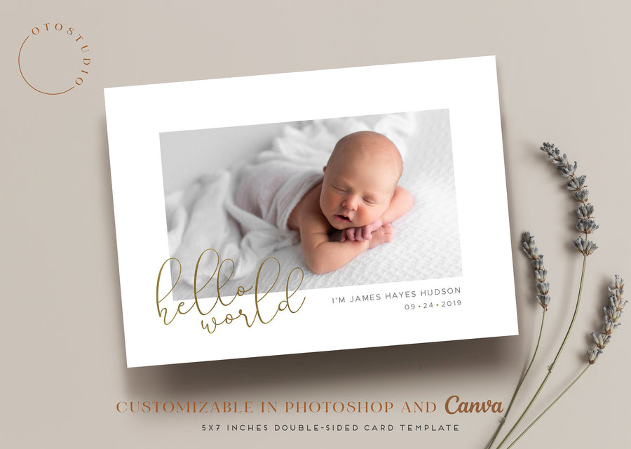 Birth Announcement - 5x7 Card - os72