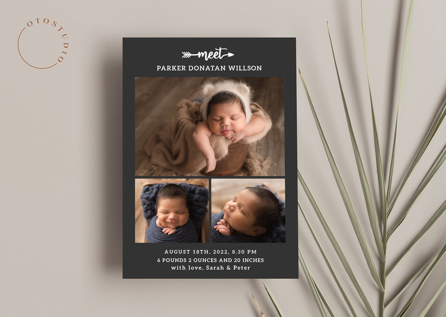 Birth Announcement - 5x7 Card - os84