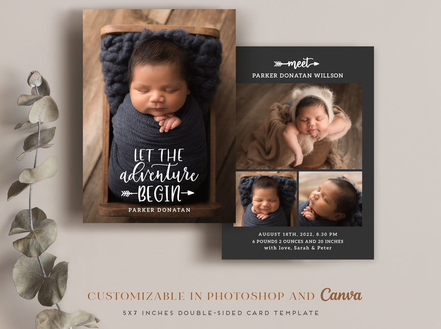 Birth Announcement - 5x7 Card - os84