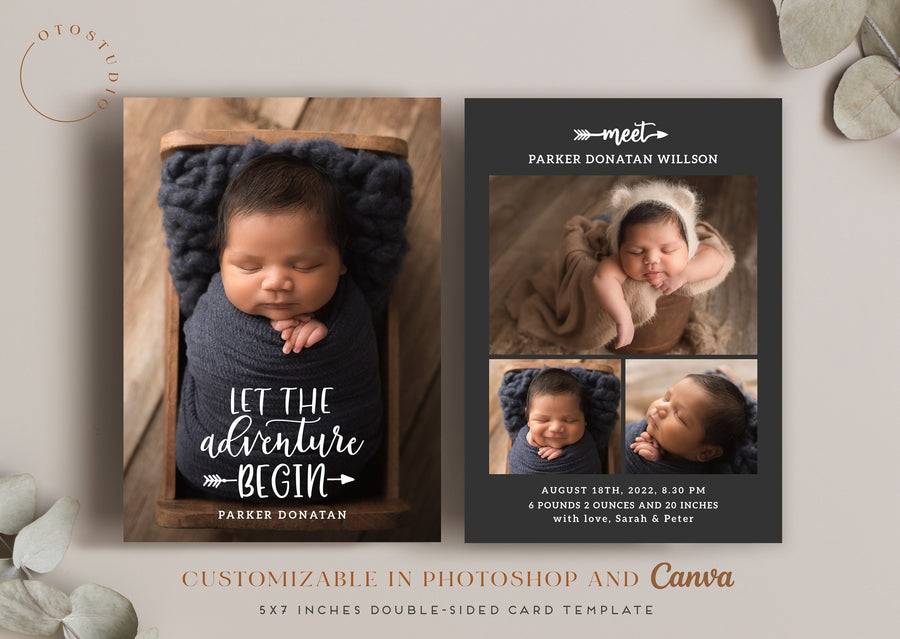 Birth Announcement - 5x7 Card - os84