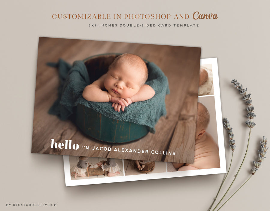 Birth Announcement - 5x7 Card - os24