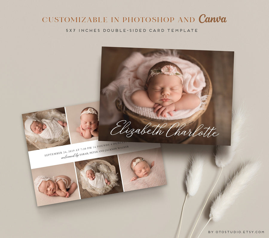 Birth Announcement - 5x7 Card - os55