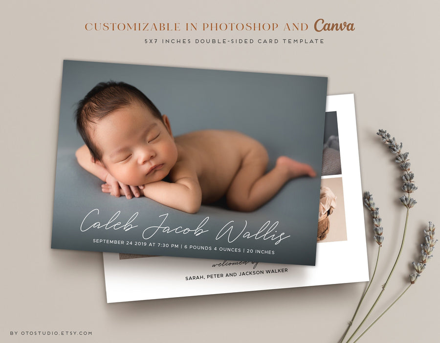 Birth Announcement - 5x7 Card - os12