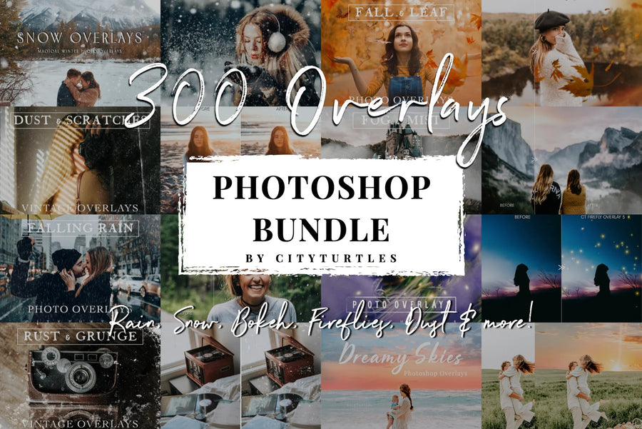 MEGA OVERLAY BUNDLE - Bokeh, Film Dust, Fog, Snow, Rain, Fireflies, Fall Leaves, Skies