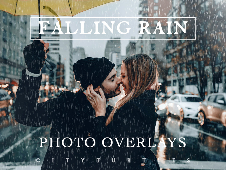 25 Falling Rain Storm Weather Photoshop Overlays