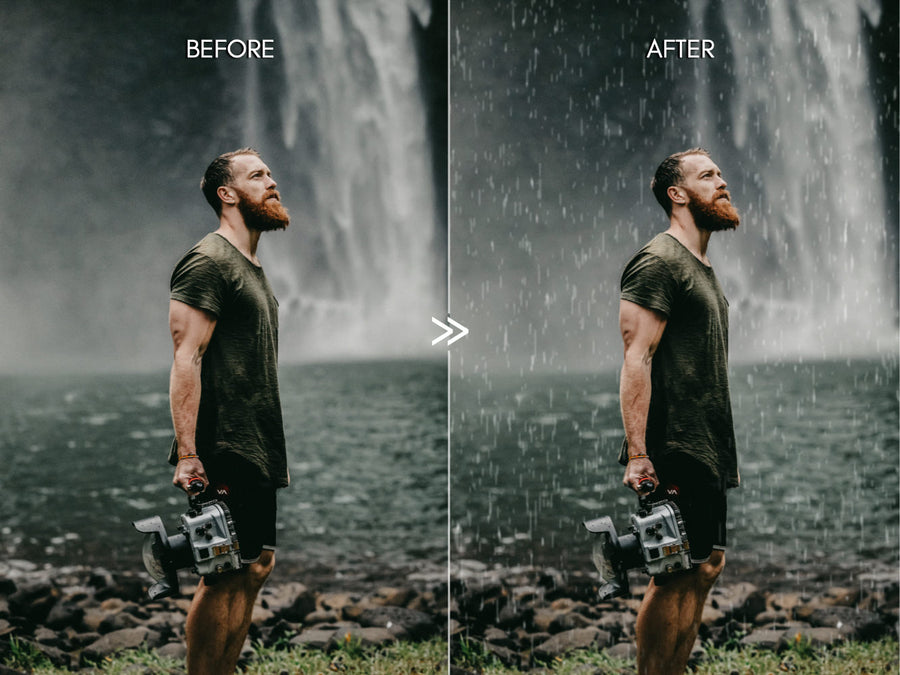 25 Falling Rain Storm Weather Photoshop Overlays